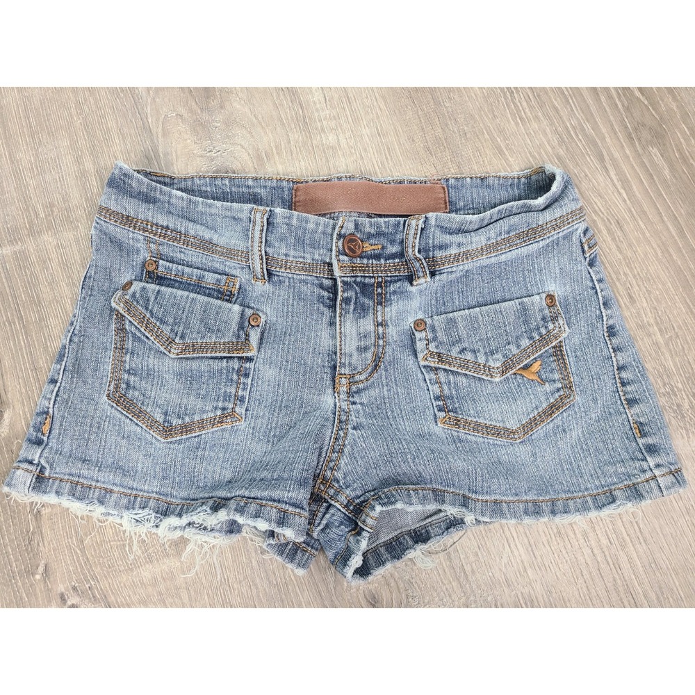 Y2K Grane Sz 3 Micro Shorts Sailor Pockets Mid Rise Distressed It Girl Preppy